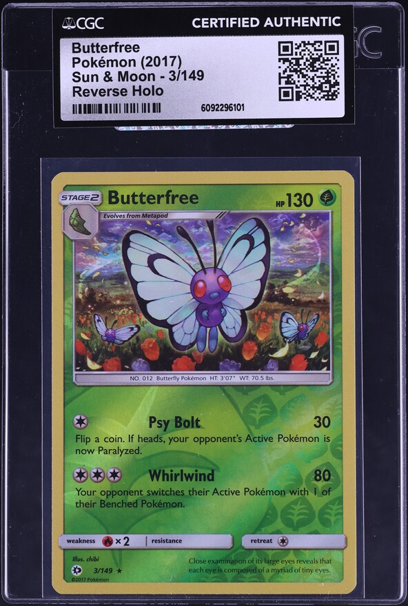 1999 Pokemon Jungle 1st Edition D Edition Error Butterfree #33 CGC