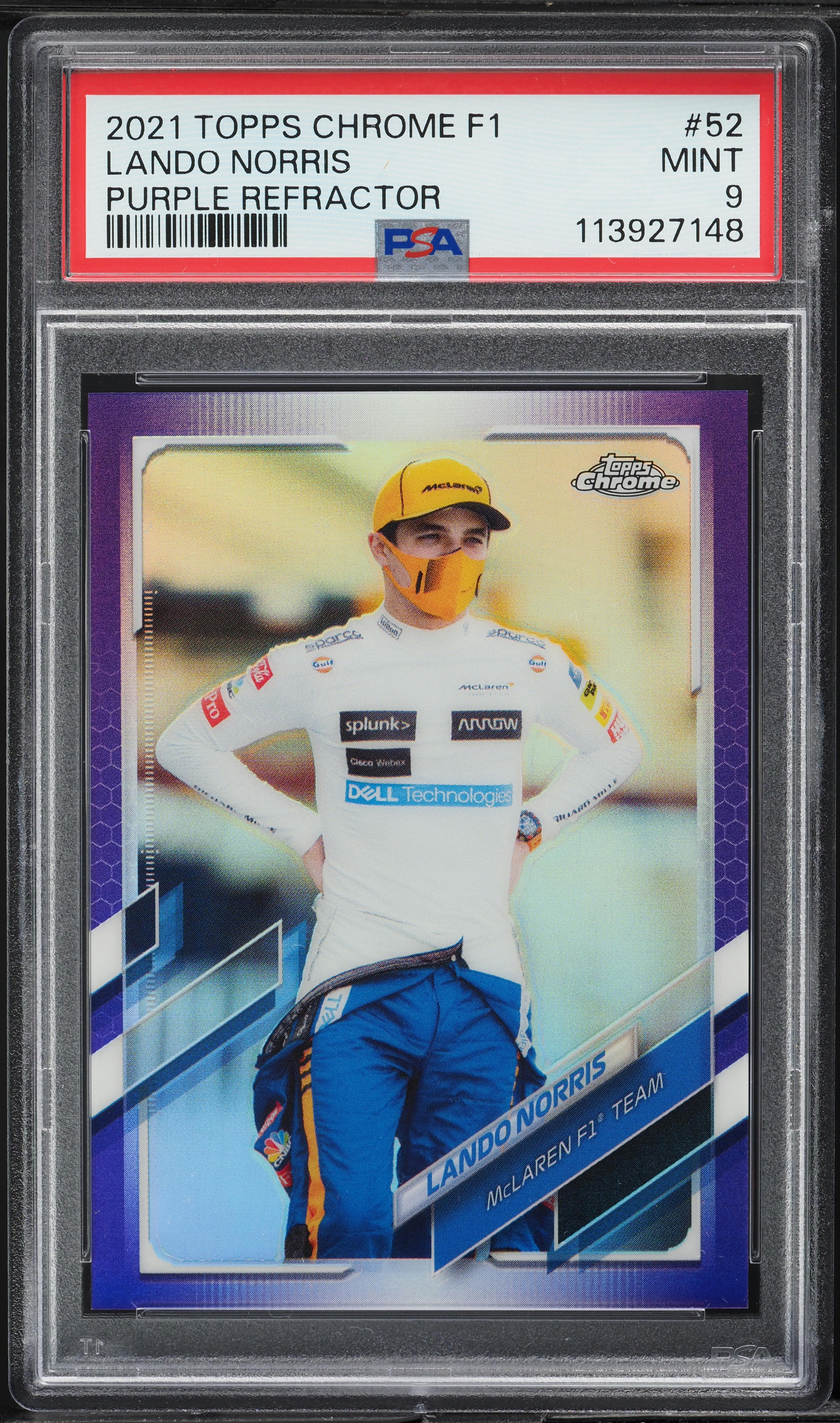 2021 Topps Chrome Formula 1 F1 Purple Refractor Lando Norris /399