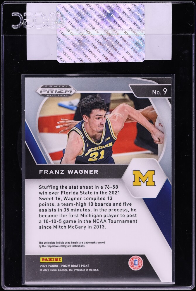 2021 Panini Prizm Draft Picks Franz Wagner ROOKIE #9 CGC AUTH