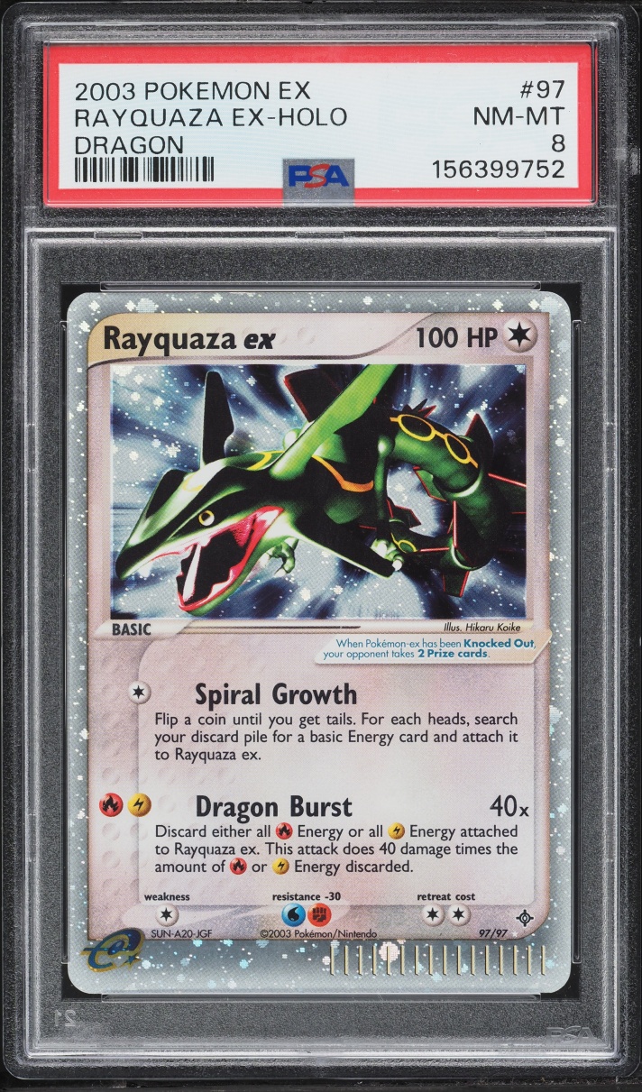 2003 Pokemon EX Dragon Holo Rayquaza ex #97 PSA 8 NM-MT