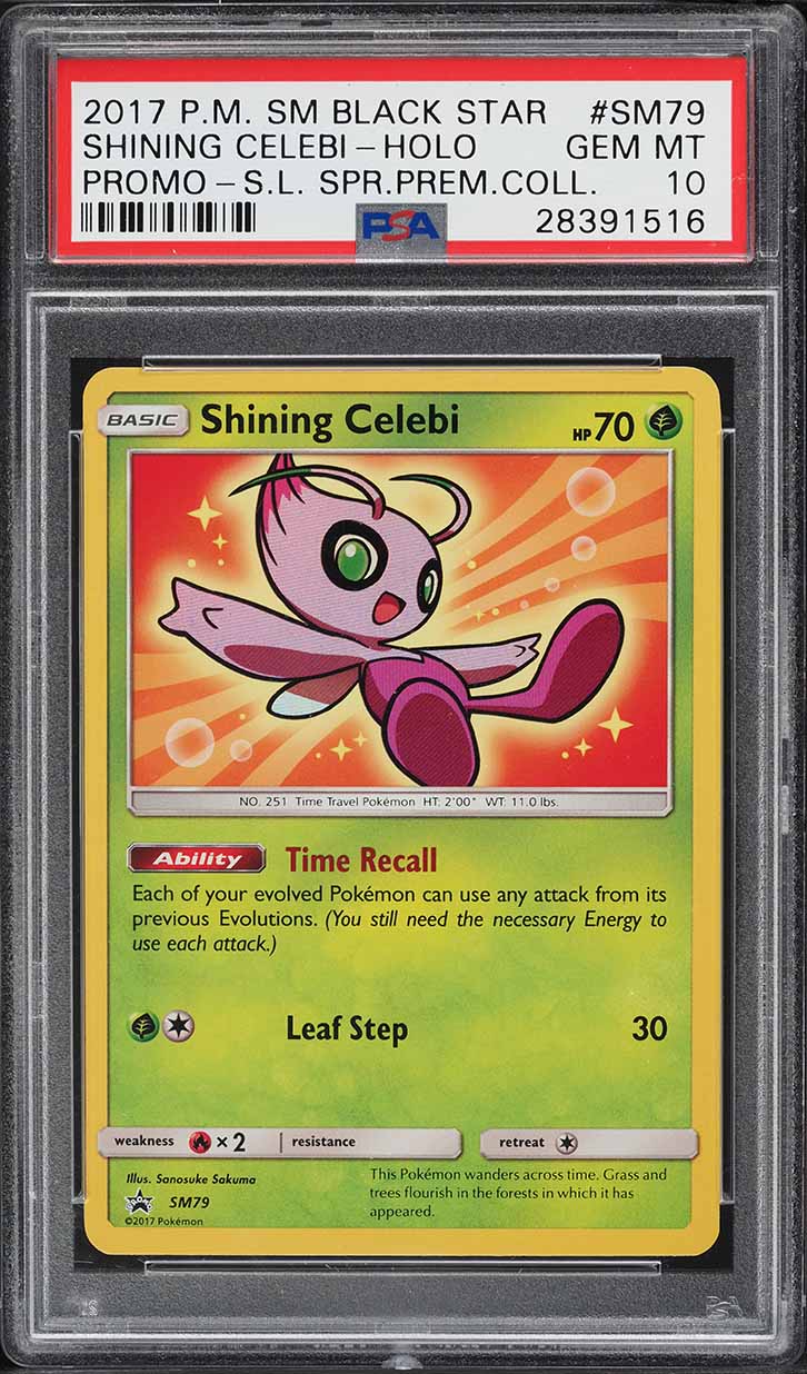 2017 Pokemon SM Promo Shining Legends Premium Shining Celebi #SM79 PSA 10 GEM