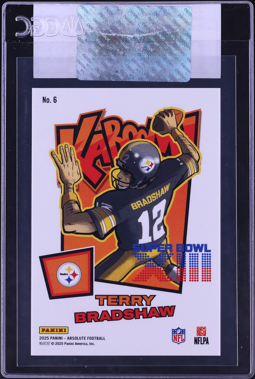 2025 Absolute Kaboom! Super Bowl Green Terry Bradshaw 1/1 #6 CGC AUTH
