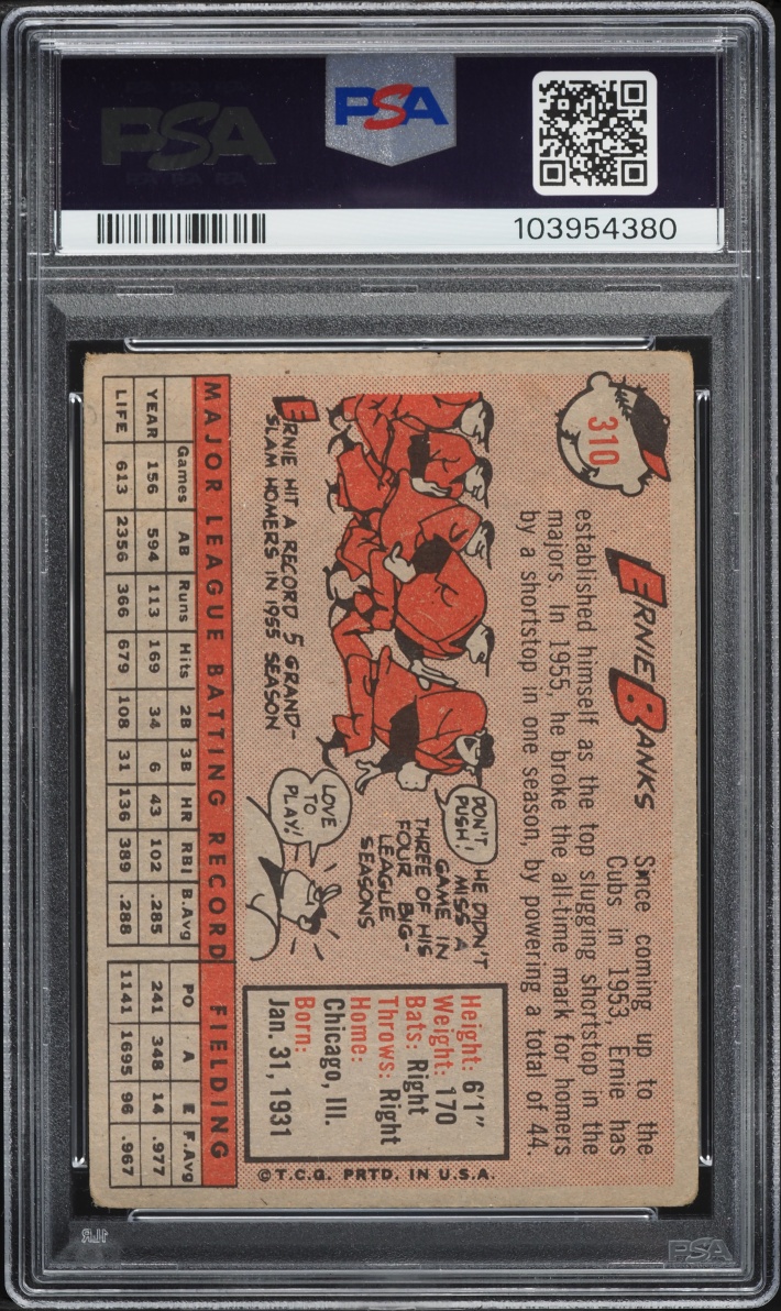 1958 Topps Ernie Banks #310 PSA 1.5 FR