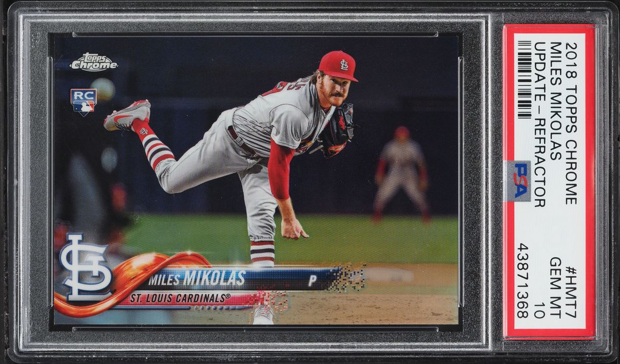2018 Topps Chrome Update Refractor Miles Mikolas ROOKIE /250 #HMT7 PSA 10 GEM MINT
