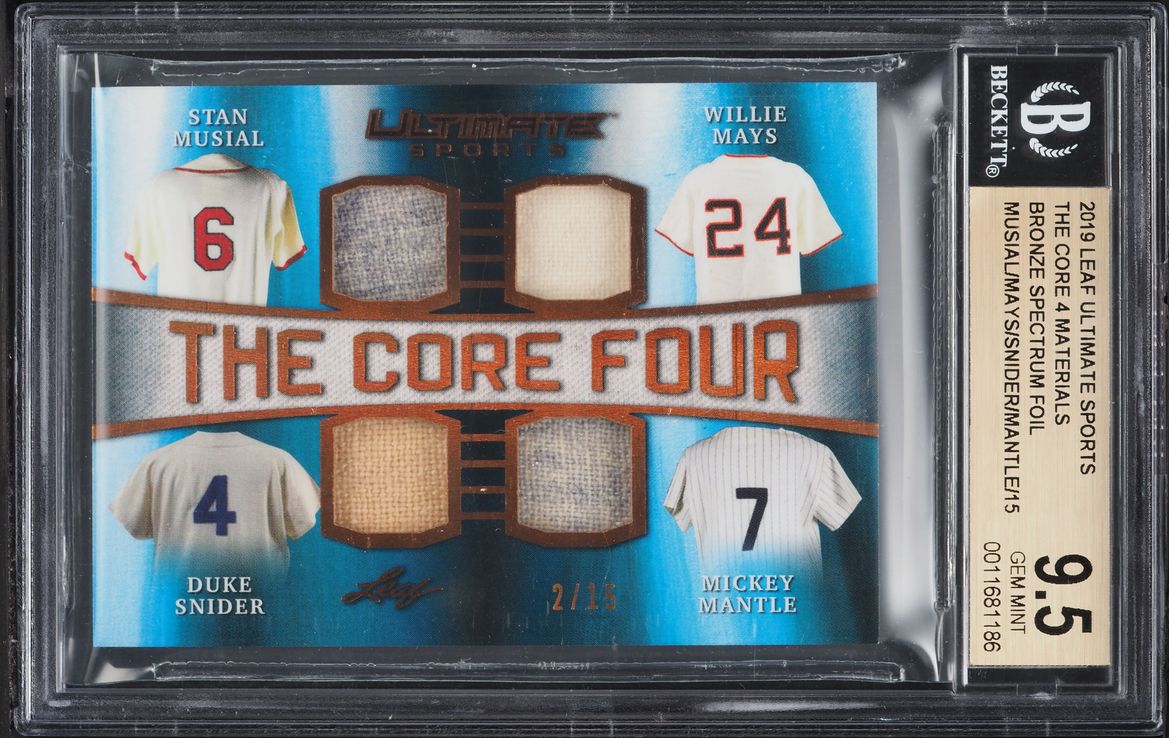 2019 Leaf US The Core 4 Bronze Spectrum Foil Musial Mays Snider Mantle PATCH /15 BGS 9.5 GEM