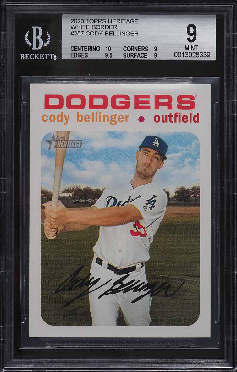 2020 Topps Heritage White Border Cody Bellinger #257 BGS 9 MINT