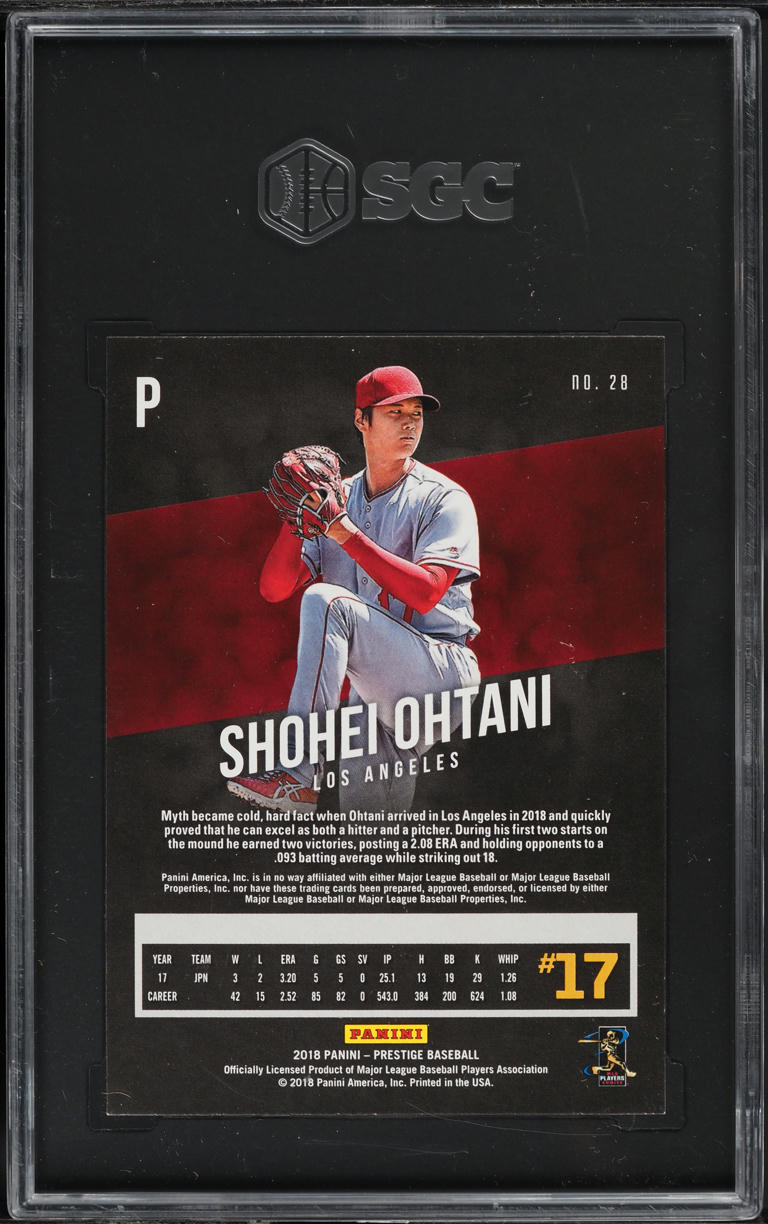 2018 Panini Chronicles Prestige Shohei Ohtani ROOKIE #28 SGC 10 GEM MINT