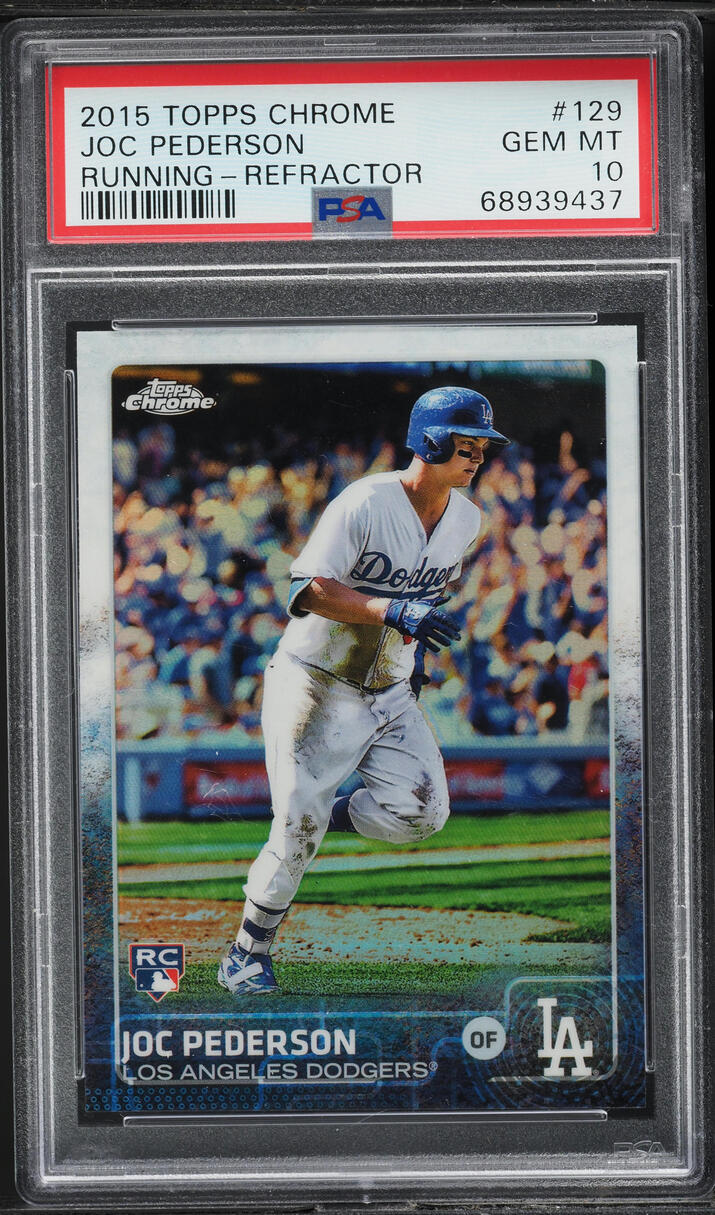 2015 Topps Chrome Running Refractor Joc Pederson ROOKIE #129 PSA 10 GEM MINT