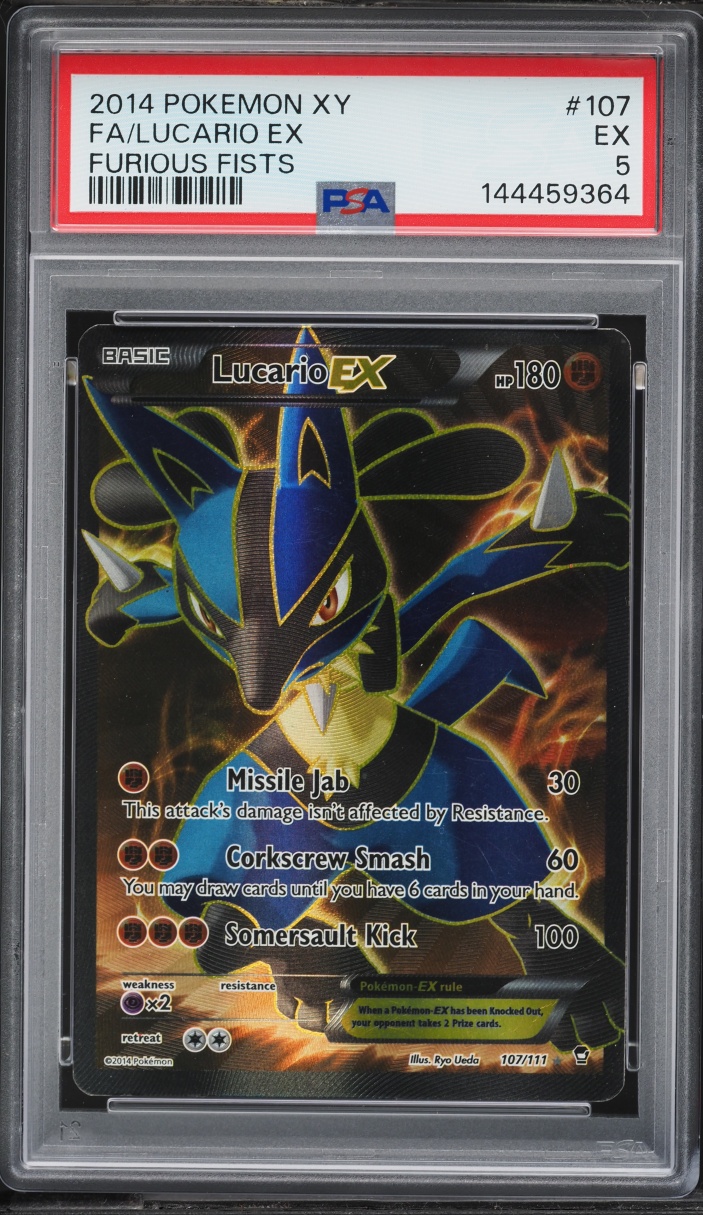 2014 Pokemon XY Furious Fists Full Art Lucario EX #107 PSA 5 EX