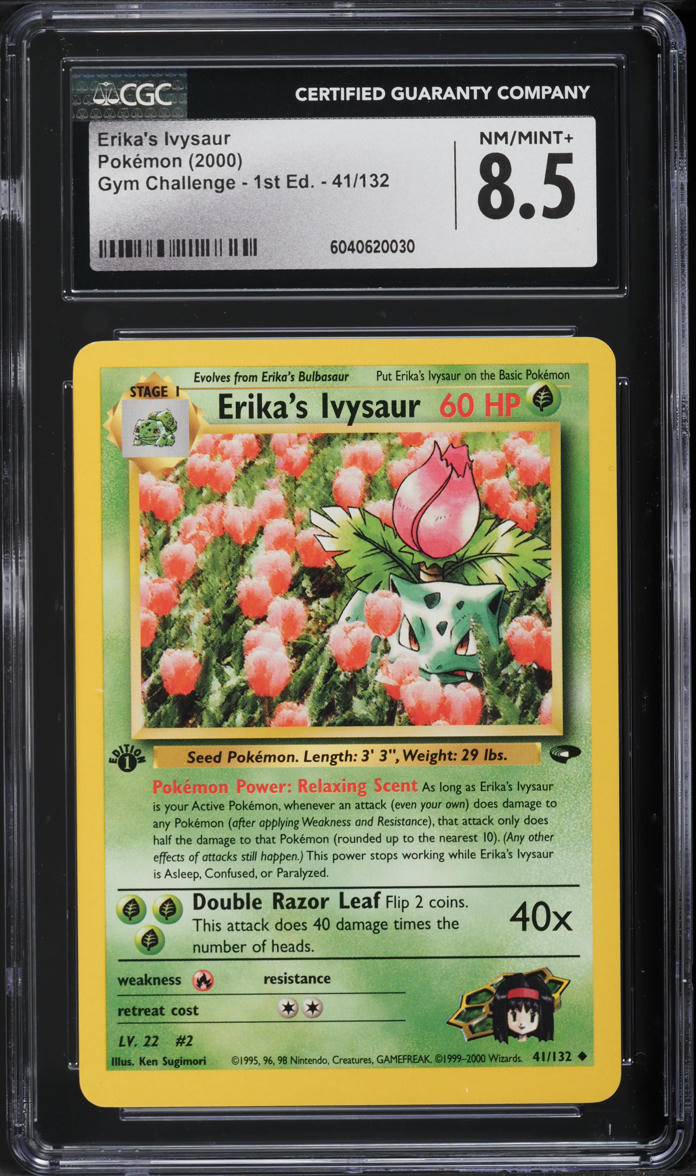 2000 Pokemon Gym Challenge 1st Edition Erika's Ivysaur #41 CGC 8.5 NM-MT+