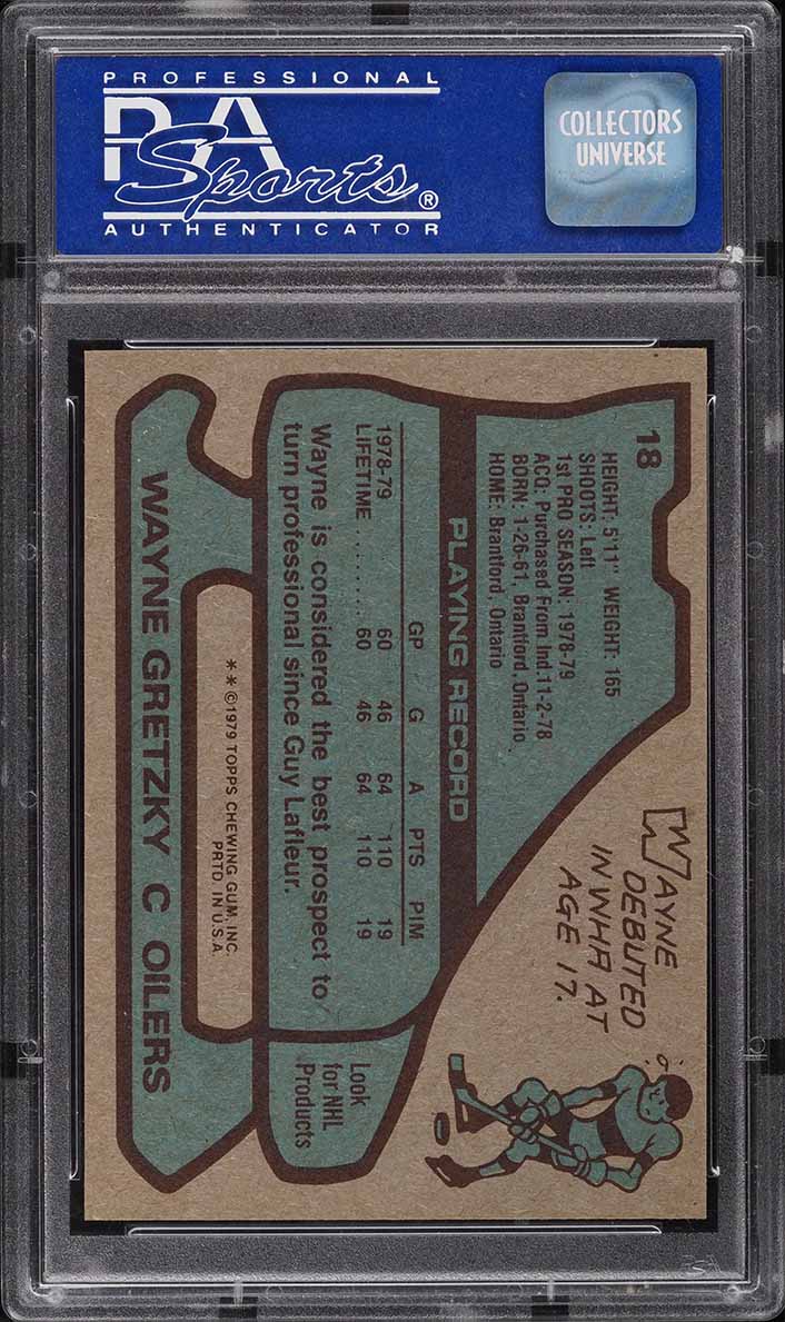 1979 Topps Hockey Wayne Gretzky ROOKIE #18 PSA 8 NM-MT