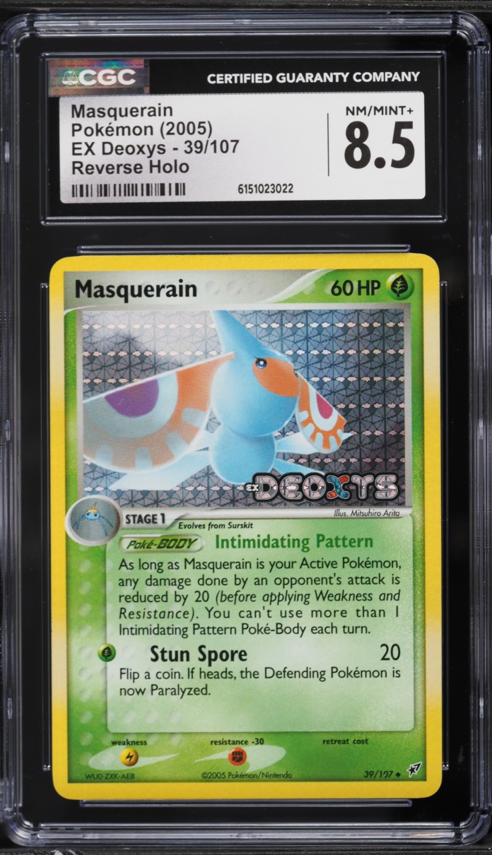 2005 Pokemon EX Deoxys Reverse Holo Masquerain #39 CGC 8.5 NM-MT+