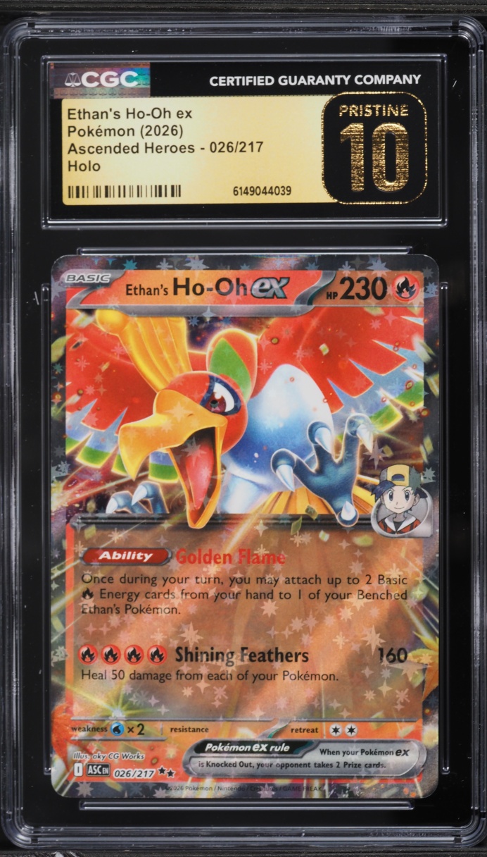 2026 Pokemon Mega Evolution Ascended Heroes Holo Ethan's Ho-Oh ex #26 CGC 10 PRISTINE
