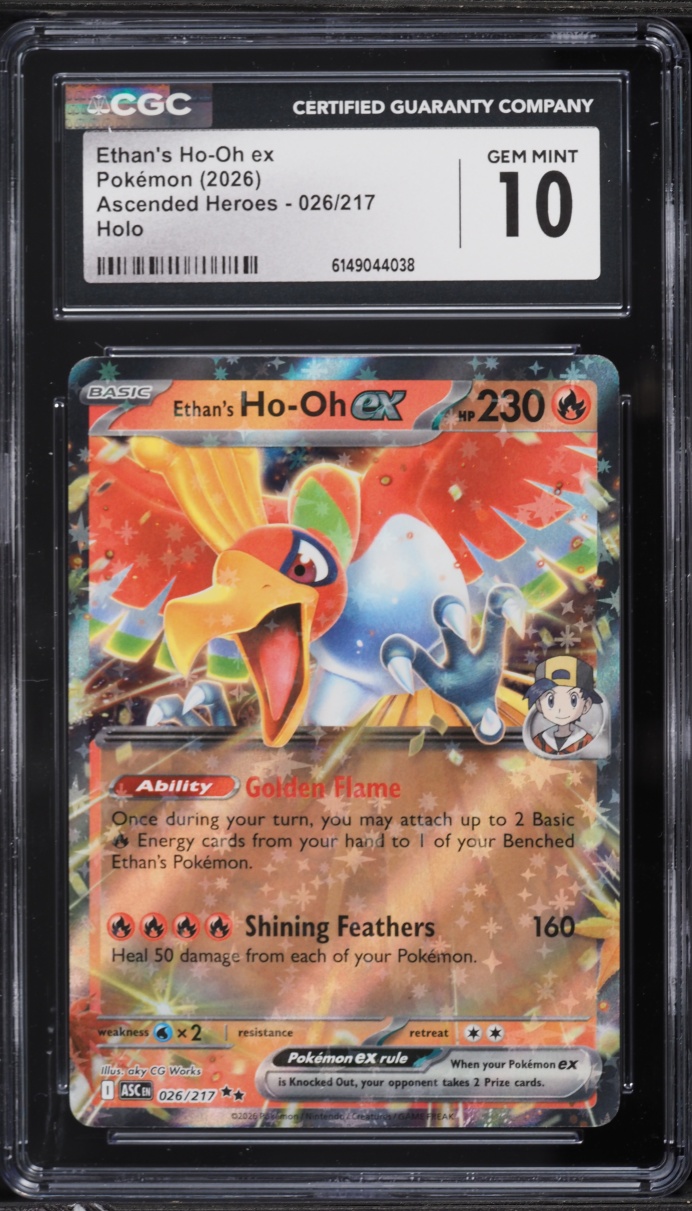 2026 Pokemon Mega Evolution Ascended Heroes Holo Ethan's Ho-Oh ex #26 CGC 10 GEM MINT