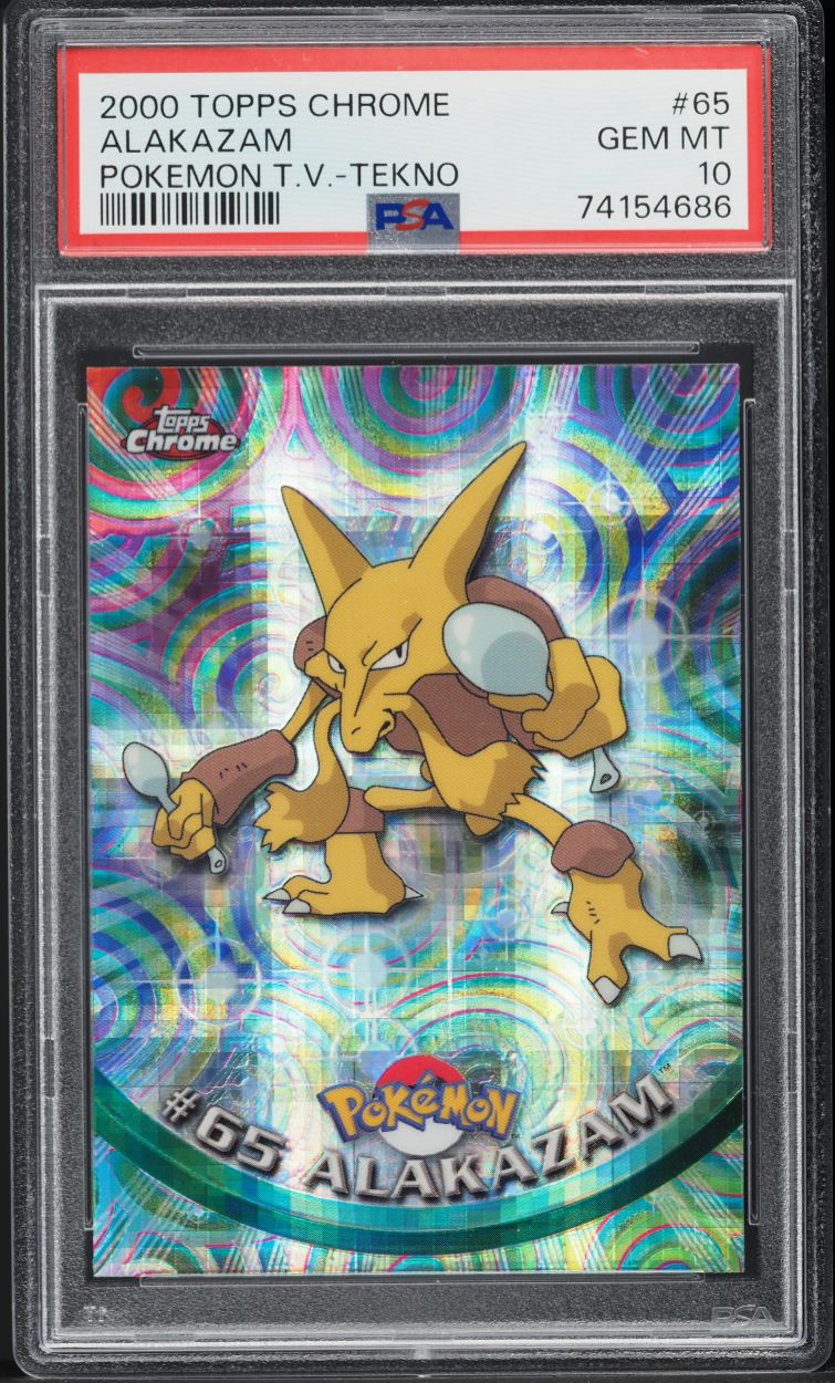 2000 Topps Chrome Pokemon Series 1 Tekno Alakazam #65 PSA 10 GEM MINT