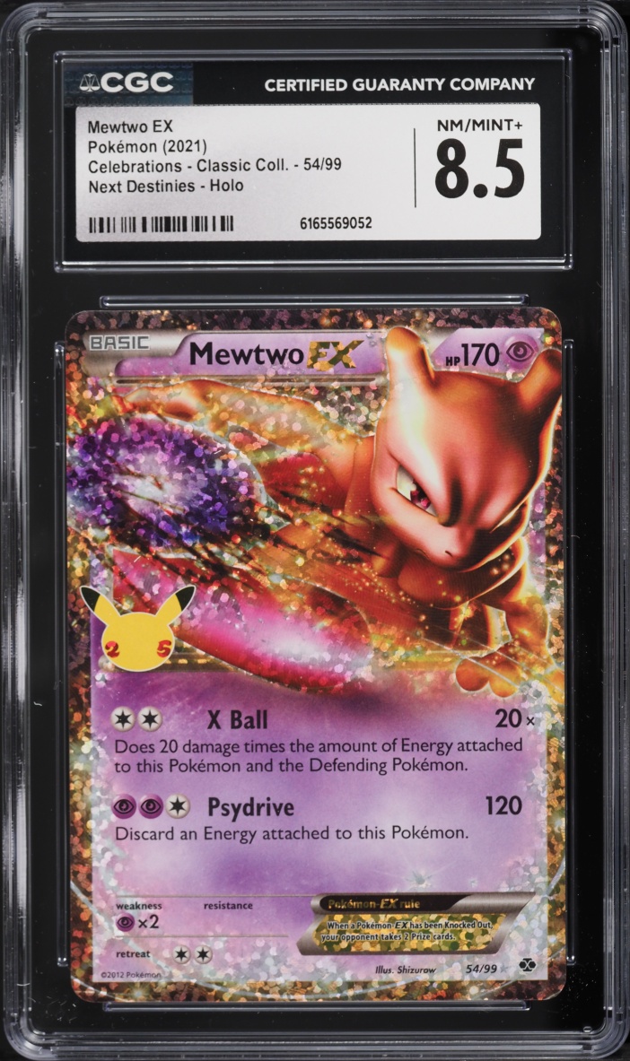 2021 Pokemon Sword & Shield Celebrations Classic Collection Holo Mewtwo EX #54 CGC 8.5 NM-MT+