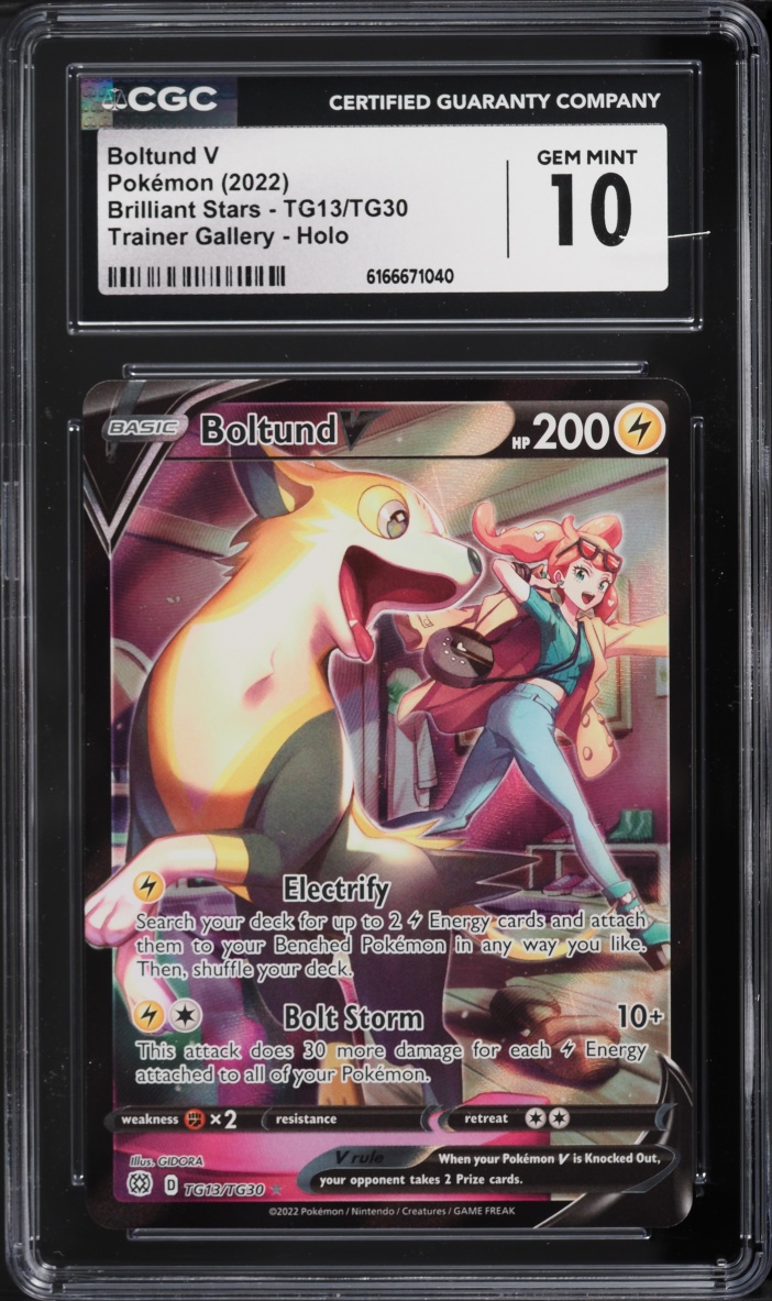 2022 Pokemon Sword & Shield Brilliant Stars Full Art Boltund V #TG13 CGC 10 GEM MINT