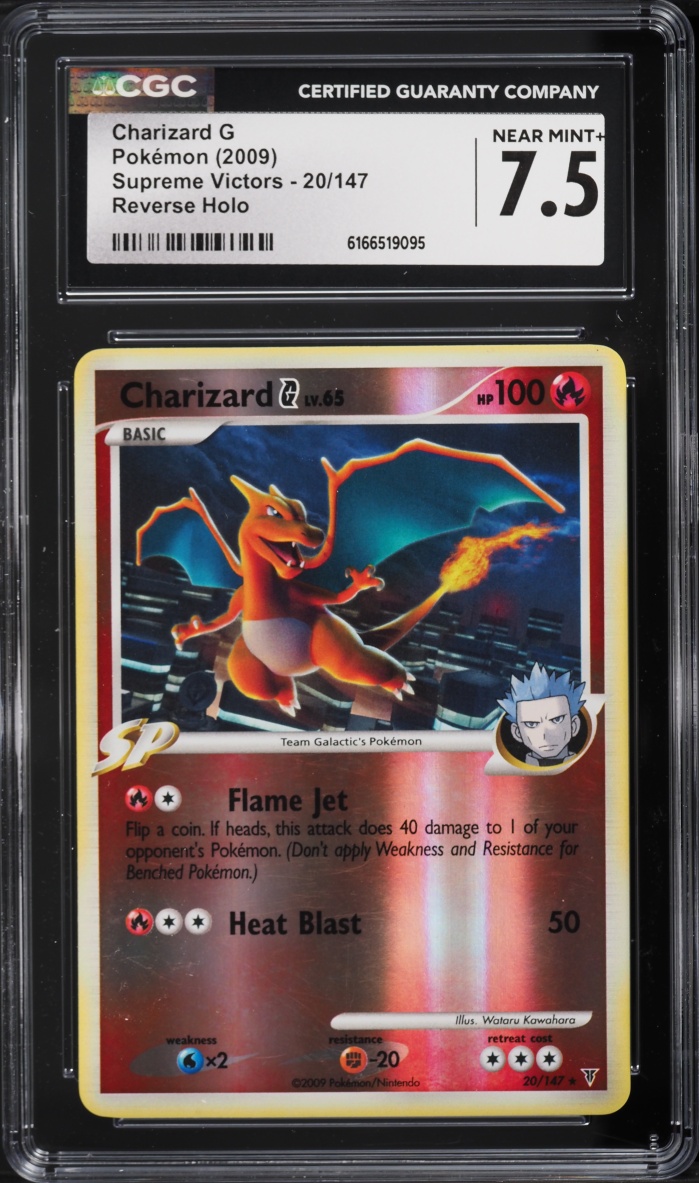 2009 Pokemon Platinum Supreme Victors Reverse Holo Charizard G #20 CGC 7.5 NRMT+