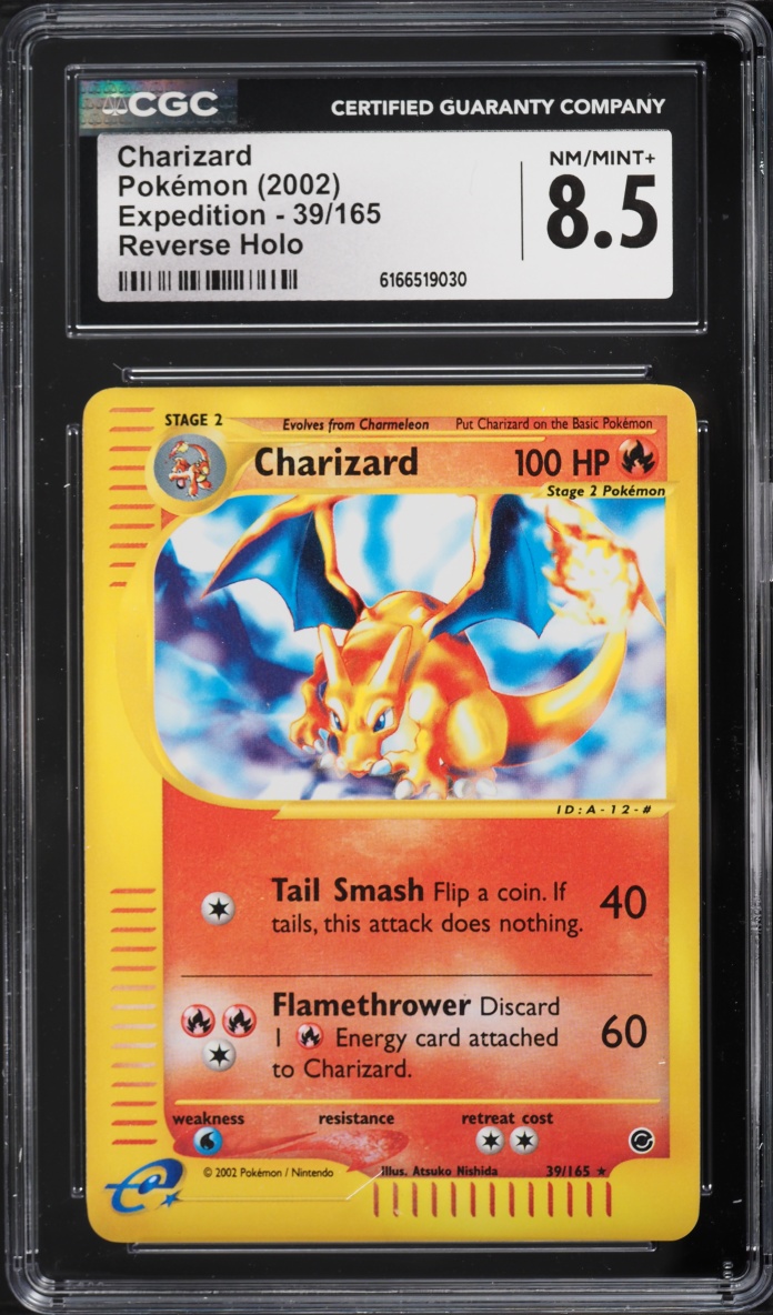 2002 Pokemon Expedition Reverse Holo Charizard #39 CGC 8.5 NM-MT+