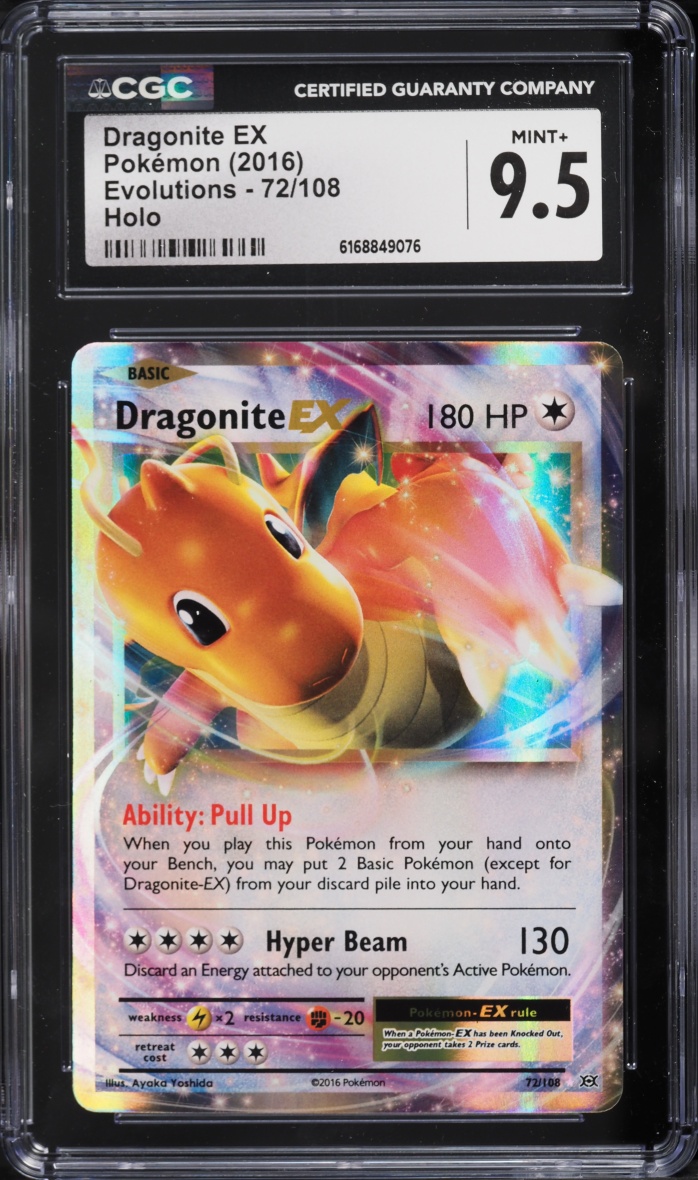 2016 Pokemon XY Evolutions Holo Dragonite EX #72 CGC 9.5 MINT+