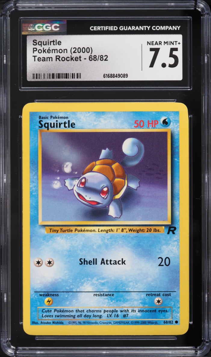 2000 Pokemon Team Rocket Squirtle #68 CGC 7.5 NRMT+