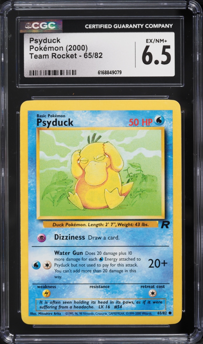 2000 Pokemon Team Rocket Psyduck #65 CGC 6.5 EXMT+