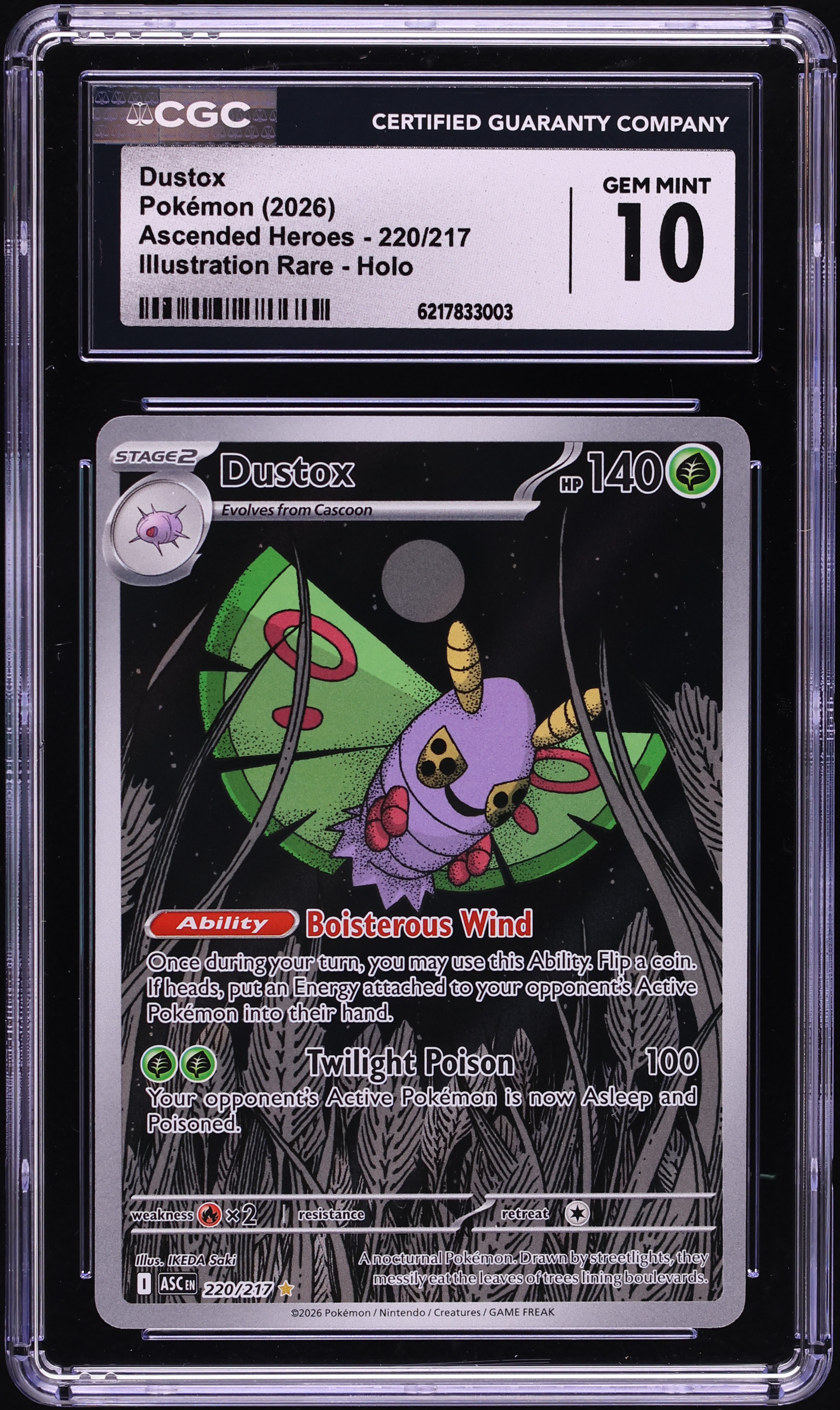 2026 Pokemon Mega Evolution Ascended Heroes IR Dustox #220 CGC 10 GEM MINT