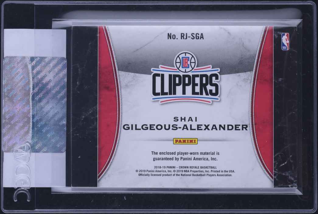 2018 Crown Royale Shai Gilgeous-Alexander ROOKIE PATCH #RJ-SGA CGC AUTH