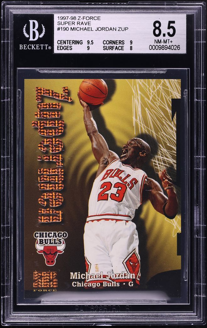 1997 Skybox Z-Force Zupermen Super Rave Michael Jordan /50 #190 BGS 8.5 NM-MT+