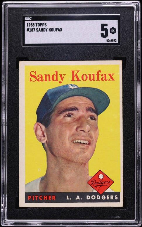 1958 Topps Sandy Koufax #187 SGC 5 EX