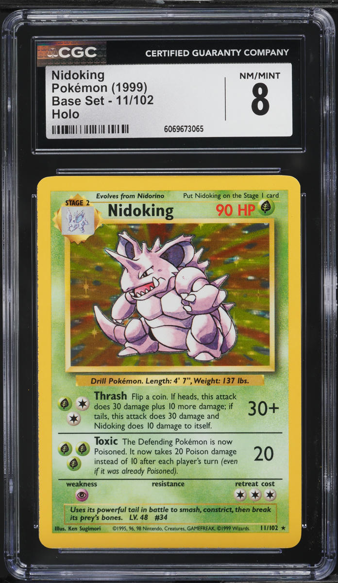 1999 Pokemon Base Set Holo Nidoking #11 CGC 8 NM-MT