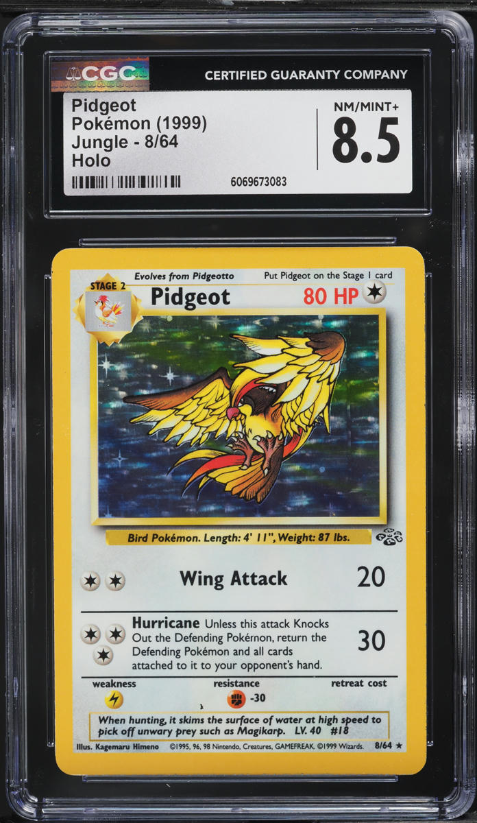 1999 Pokemon Jungle Holo Pidgeot #8 CGC 8.5 NM-MT+