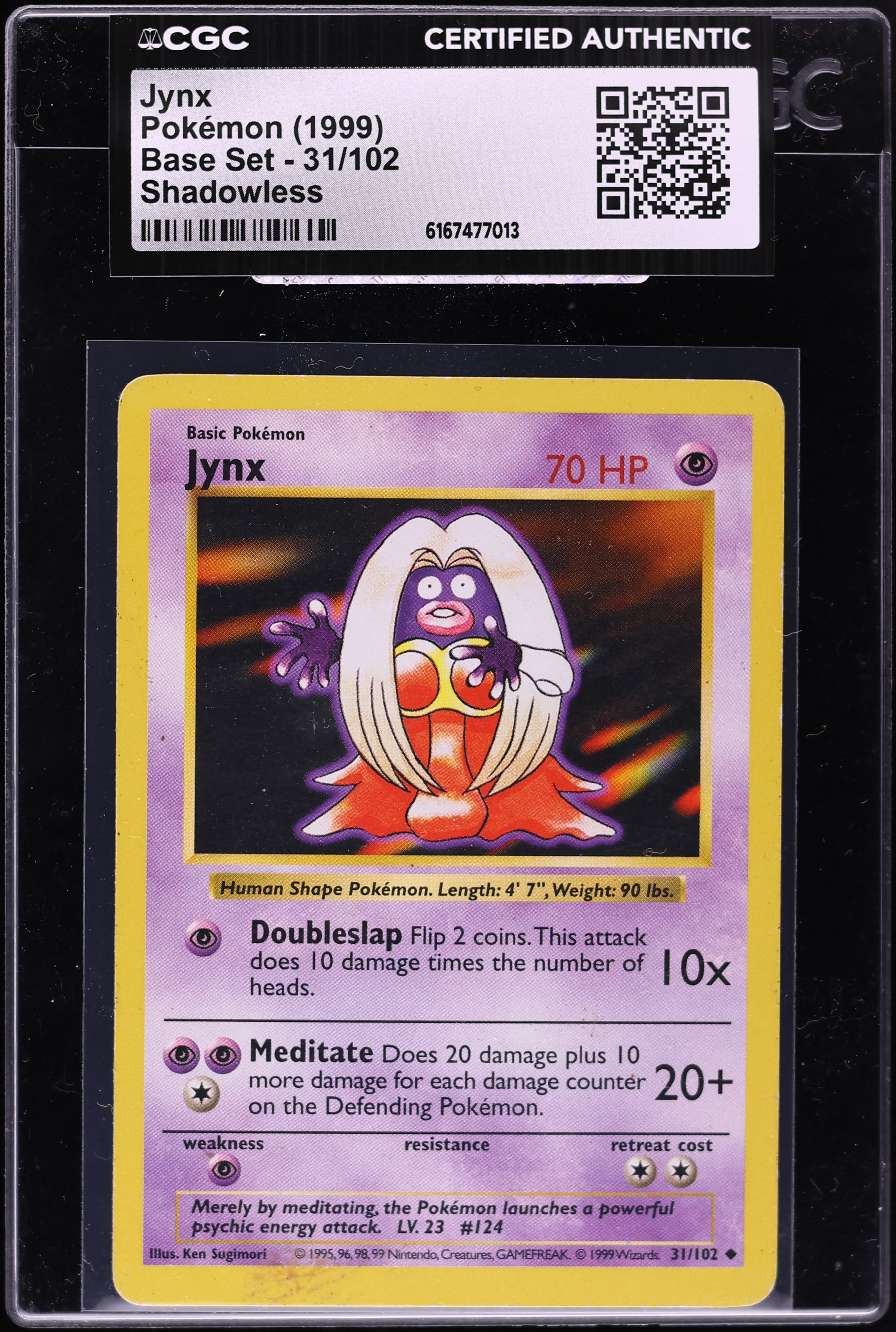 1999 Pokemon Base Set Shadowless Jynx #31 CGC AUTH