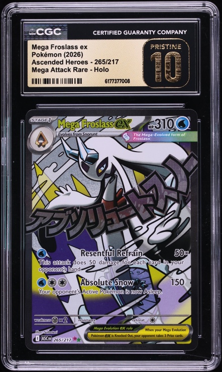 2026 Pokemon Mega Evolution Ascended Heroes MA Mega Froslass Ex #265 CGC 10 PRISTINE