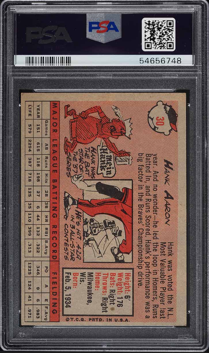 1958 Topps Hank Aaron #30 PSA 5 EX