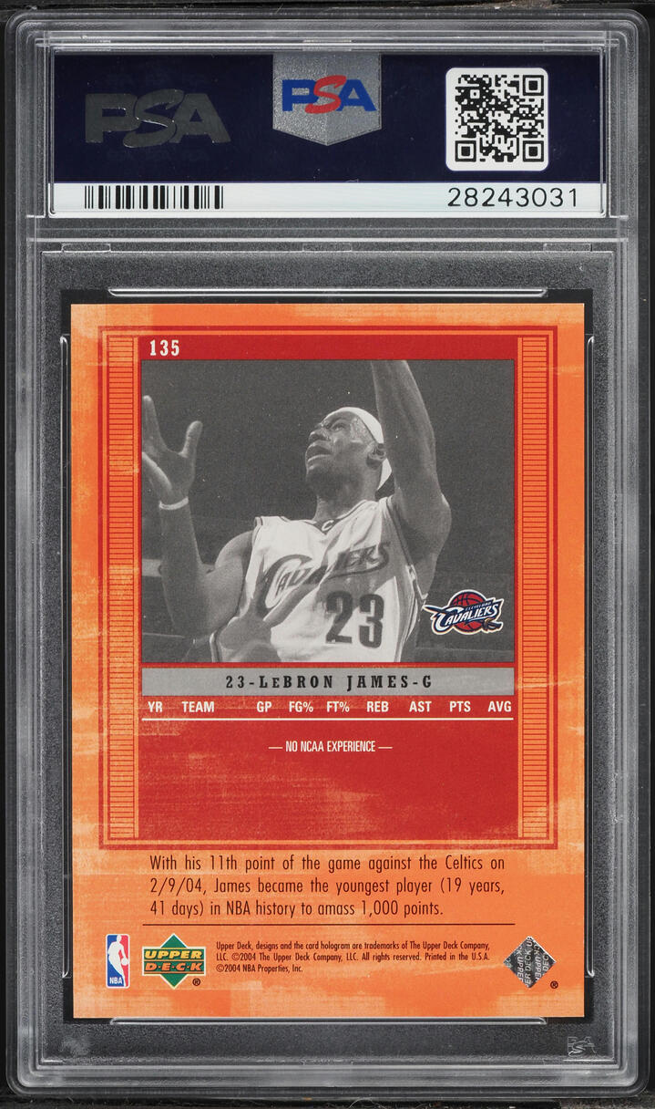 2003 Upper Deck Legends LeBron James ROOKIE /999 #135 PSA 10 GEM MINT