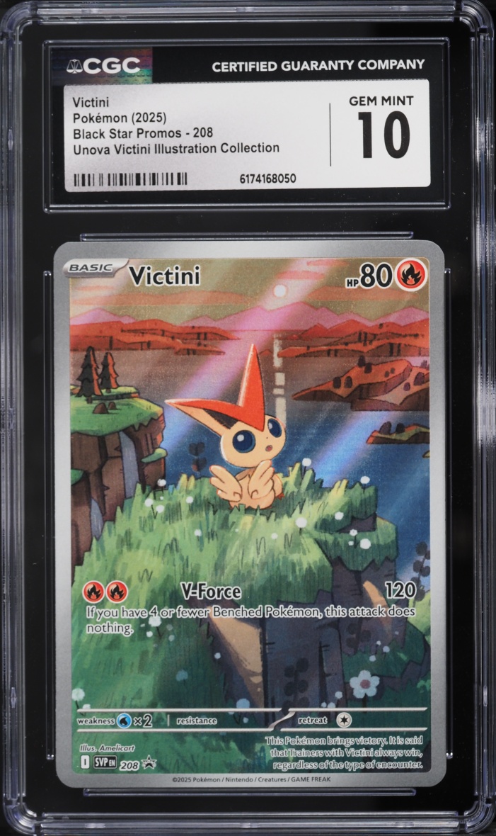 2025 Pokemon Scarlet & Violet Promo Unova Illustration Full Art Victini #208 CGC 10 GEM MINT