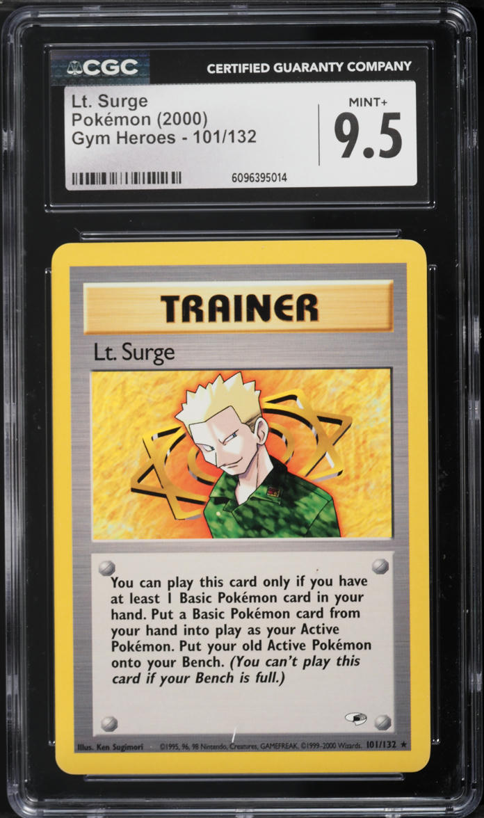2000 Pokemon Gym Heroes Lt. Surge #101 CGC 9.5 MINT+
