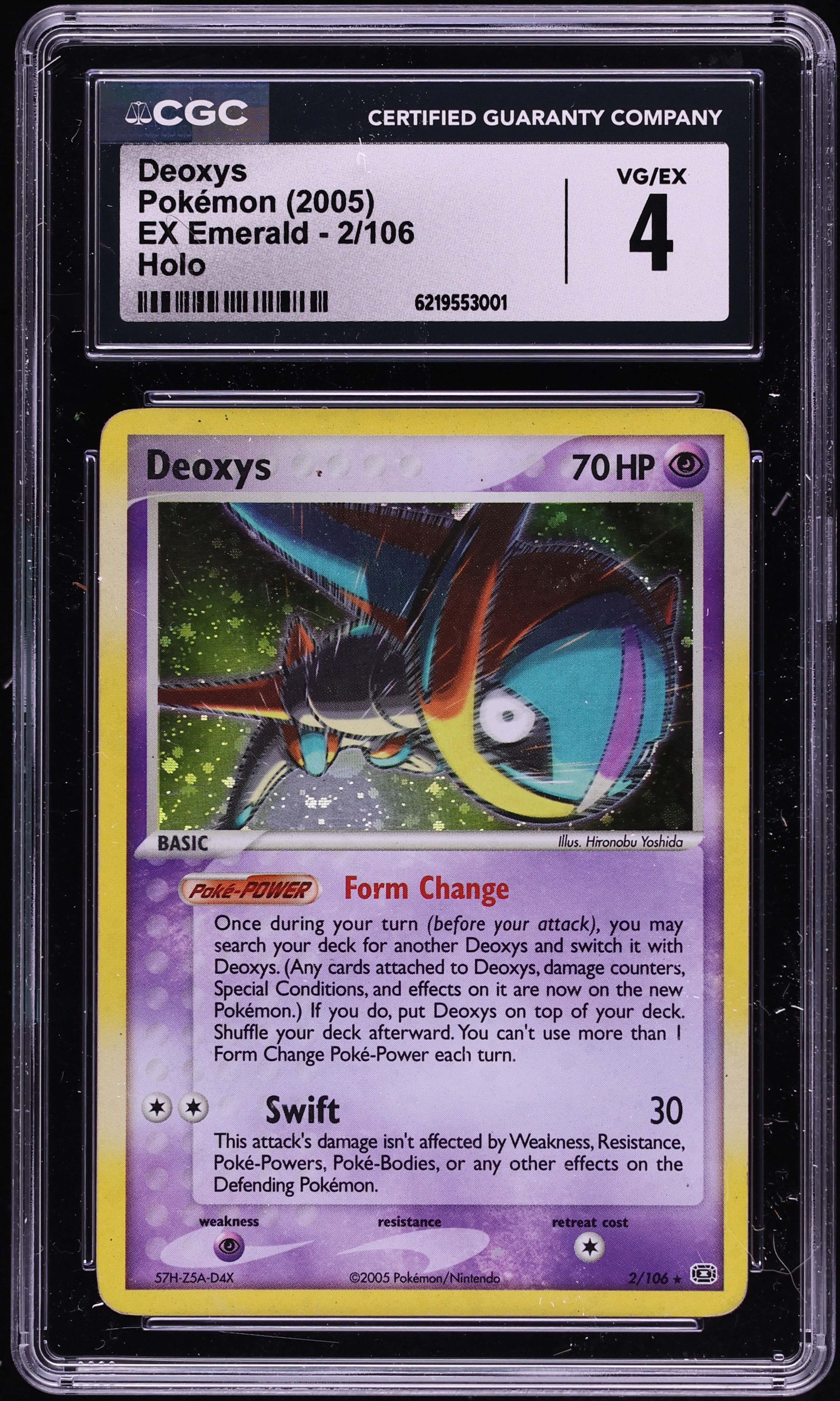 2005 Pokemon EX Emerald Holo Deoxys #2 CGC 4 VGEX