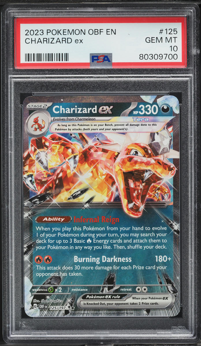 2023 Pokemon Scarlet & Violet Obsidian Flames Charizard ex #125 PSA 10 GEM MINT