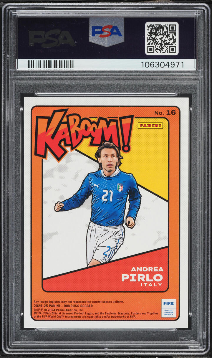 2024 Donruss FIFA Kaboom! Gold Andrea Pirlo /10 #16 PSA AUTH