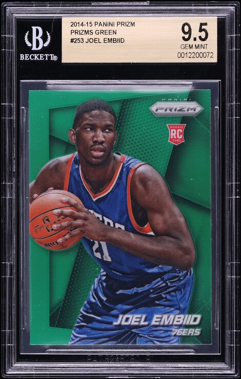 2014 Panini Prizm Green Joel Embiid ROOKIE #253 BGS 9.5 GEM MINT