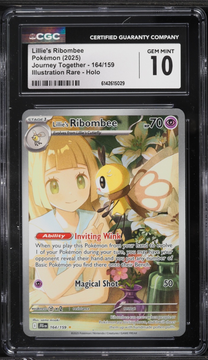 2025 Pokemon Scarlet & Violet Journey Together IR Lillie's Ribombee #164 CGC 10 GEM MINT