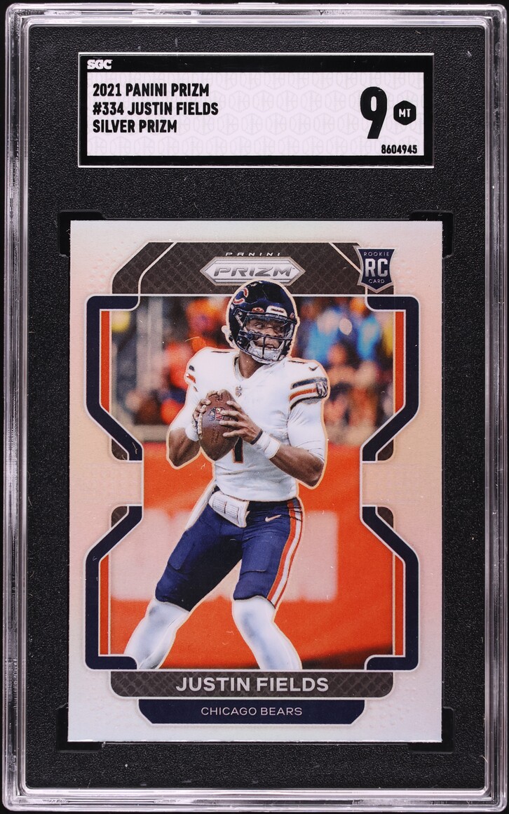 2021 Panini Prizm Silver Justin Fields ROOKIE #334 SGC 9 MINT