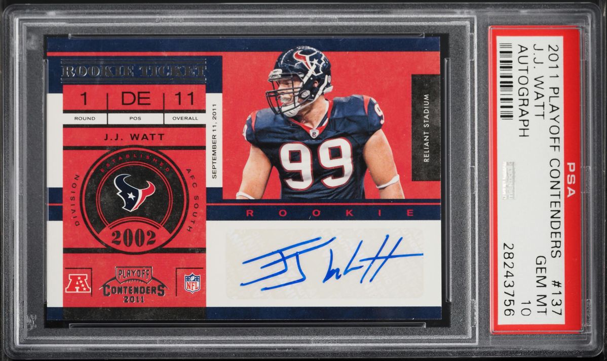 2011 Playoff Contenders J.J. Watt ROOKIE AUTO #137 PSA 10 GEM MINT