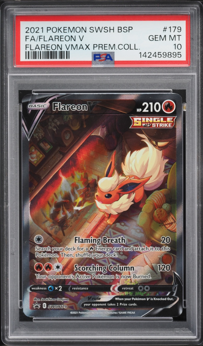 2021 Pokemon Sword & Shield Promo VMAX Premium Collection Full Art Flareon V PSA 10 GEM MINT