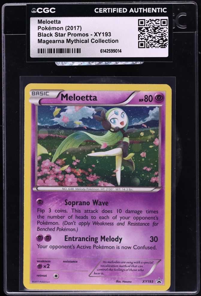 2017 Pokemon XY Black Star Promo Mythical Collection Meloetta #XY193 CGC AUTH