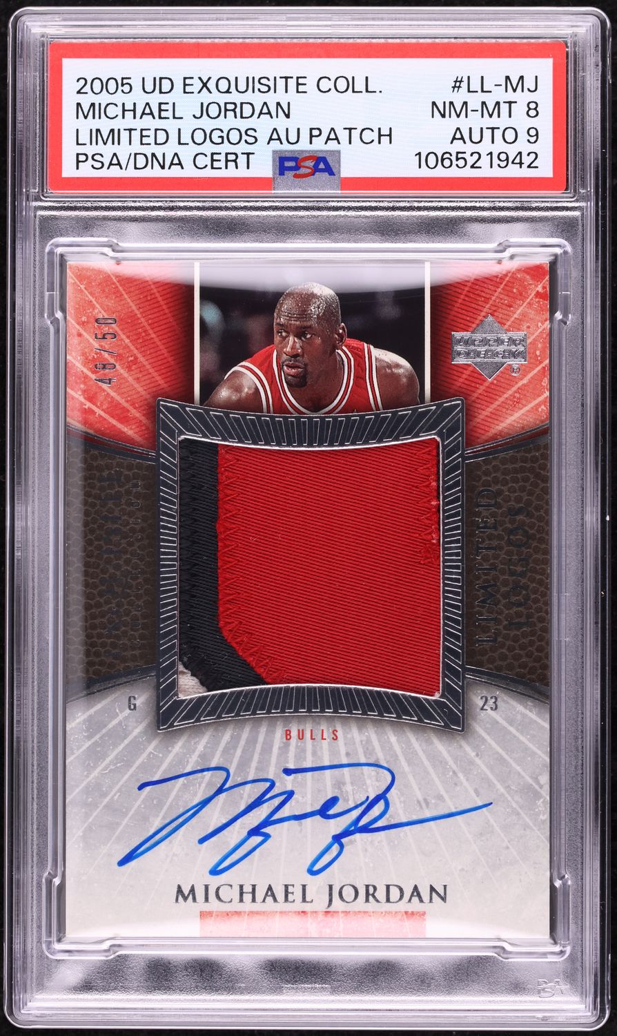 2005 Exquisite Limited Logos Michael Jordan PATCH AUTO DNA 9 /50 #LL-MJ ...