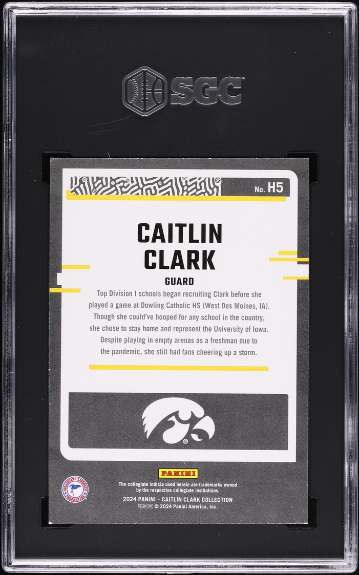2024 Panini Collection Highlights Caitlin Clark ROOKIE #H5 SGC 9 MINT