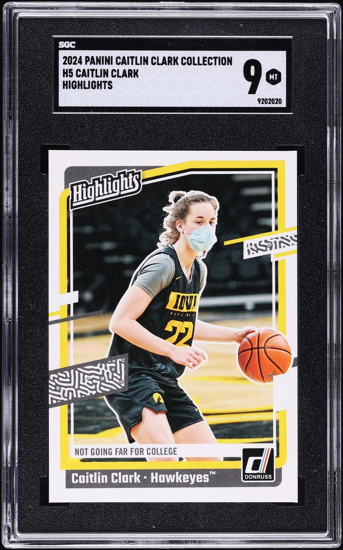 2024 Panini Collection Highlights Caitlin Clark ROOKIE #H5 SGC 9 MINT